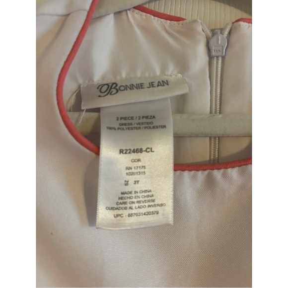 Bonnie Jean Pink Polka Dot Coat with matching dress - Picture 5 of 5